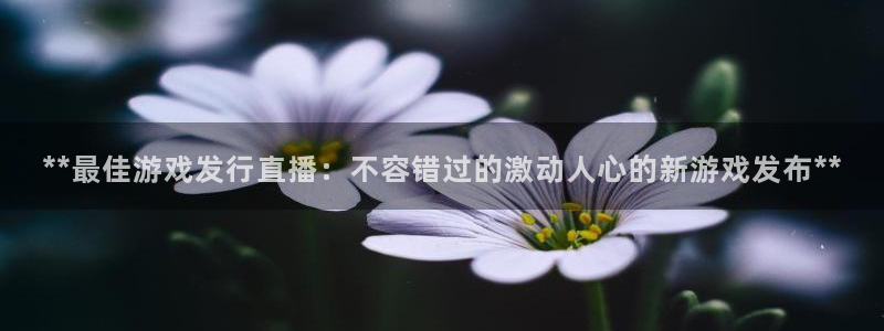 顺盈娱乐平台最新活动消息：**最佳游戏发行直播：不容错过的激动人心的新游戏发布**