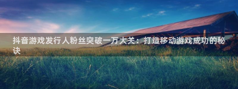 顺盈电子有限公司：抖音游戏发行人粉丝突破一万大关：打造移动游戏成功的秘
诀